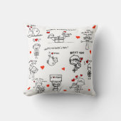 スティック・フィギュア・アート母の日 クッション (正面)