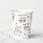 スティック・フィギュア・アート母の日 紙コップ (裏面)