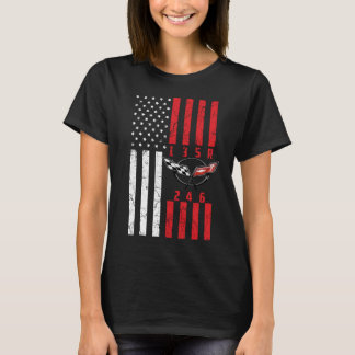 スティックShiftアメリカ国旗のシボレーのコルベット6 Gea Tシャツ