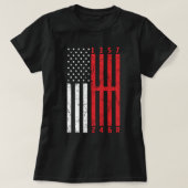 スティックShiftアメリカ国旗のレーシングコルベット6ギア Tシャツ (デザイン正面)