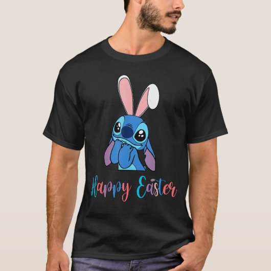 スティッチアイースターバニーハッピーイースター Tシャツ (正面)