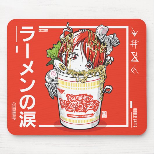 スティッチマインドラーメン涙ヌードルアニメガールmousepad マウスパッド (正面)