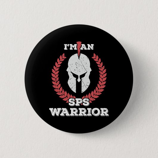 スティッフパーソン症候群 アウェアネス SPS戦士 缶バッジ (正面)