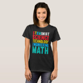スティミニスト科学技術エンジニアリング数学サイト Tシャツ (正面フル)