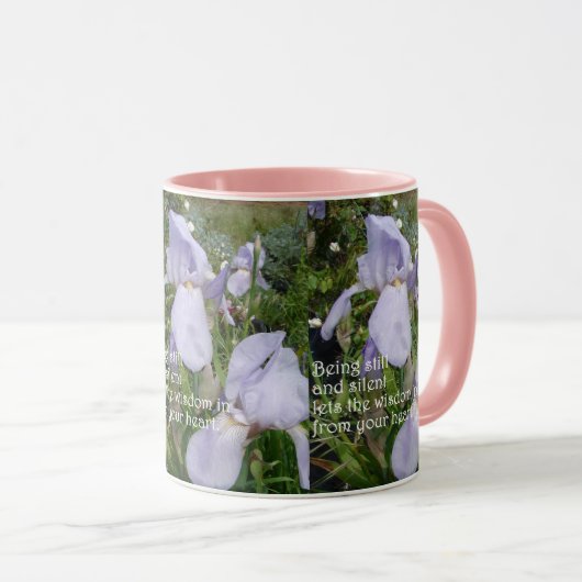 スティルと静か引用文パープルアイリス マグカップ (正面右)