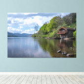 スティルウォーター:ボートハウスクンブリア キャンバスプリント (インサイチュ (ウッドフロア))