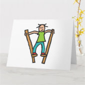 スティルト歩く カード (黄色い花)