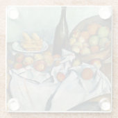 スティルライフりんごバスケットセザンヌ絵画ズ・アート ガラスコースター (裏面)