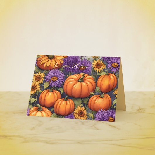 スティルライフウィズカボプキンオータム誕生日 カード