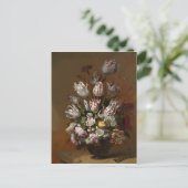 スティルライフウィズフラワーズハンスボロンジャーファインアート ポストカード (スタンド正面)