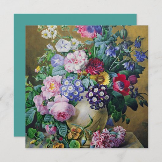 スティルライフオブサマーフラワーズハウスウォーミングパーティー 招待状 (正面/裏面)