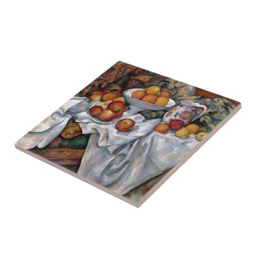 スティルライフオレンジ – ポールセザンヌ絵画の芸術 タイル (側面)
