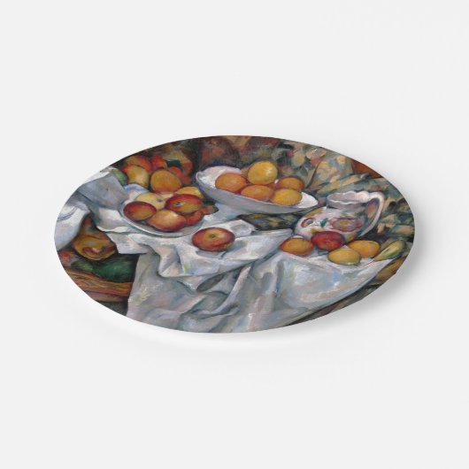 スティルライフオレンジ – ポールセザンヌ絵画の芸術 ペーパープレート (アングル)