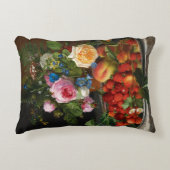 スティルライフバラとイチゴby Otto Ottesen アクセントクッション (正面)