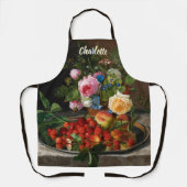 スティルライフバラとイチゴby Otto Ottesen エプロン (正面)