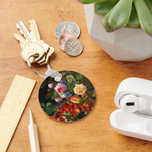 スティルライフバラとイチゴby Otto Ottesen キーホルダー (デスク)