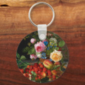 スティルライフバラとイチゴby Otto Ottesen キーホルダー (正面)