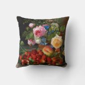 スティルライフバラとイチゴby Otto Ottesen クッション (裏面)