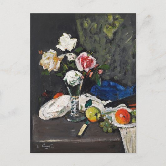 スティルライフフルーツとバラ | ジョージ・レスリー・ハンター ポストカード (正面)