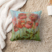 スティルライフポピーinパステルレッド クッション (ブランケット)