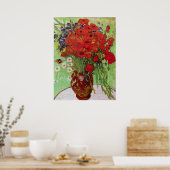 スティルライフレッドポピーとデイジーバイファンゴッホ ポスター (キッチン)