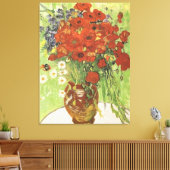 スティルライフレッドポピーとデイジー1890 キャンバスプリント (インサイチュ (リビング))