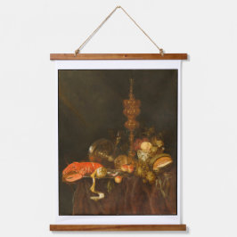 スティルライフロブスターとフルーツタペストリー 吊り下げ型タペストリー