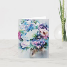 スティルライフローズブーケウォーターカラーアート カード