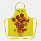 スティルライフ花瓶w 15 Sunflowers Vincent vanゴッホ エプロン (正面)