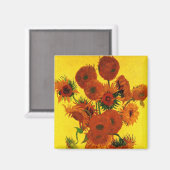 スティルライフ花瓶w 15 Sunflowers Vincent vanゴッホ マグネット (正面/裏面)