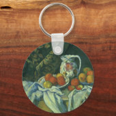 スティルライフ、カーテン&ピッチャーbyポール・セザンヌ キーホルダー (正面)