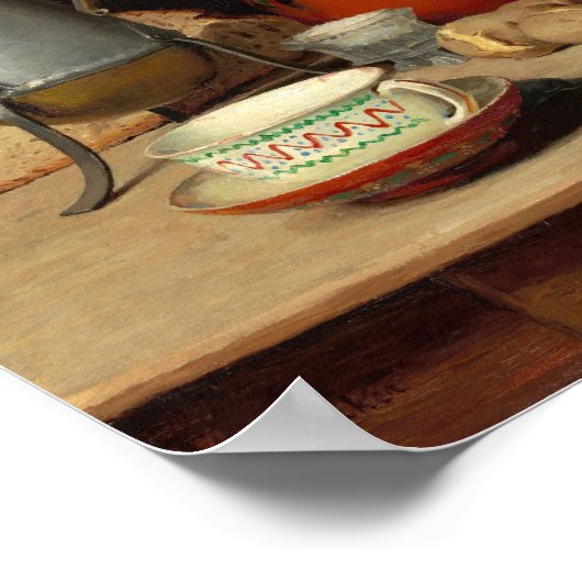 スティルライフ、コーヒーとジャガイモ | アルバートアンカー ポスター (角)