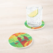 スティル中国のウォーターのジャンクスCubismアート コースター (側面)