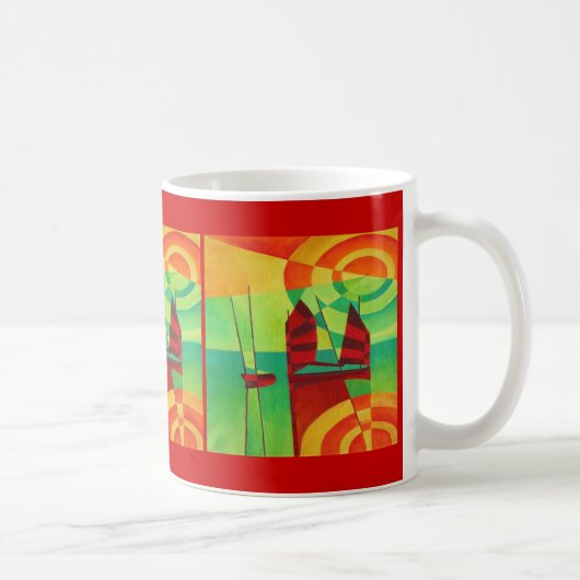 スティル中国のウォーターのジャンクスCubismアート コーヒーマグカップ (右)