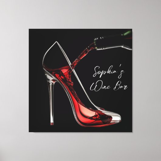 スティレットとワイン – ワインバー キャンバスプリント (正面)