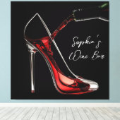 スティレットとワイン – ワインバー キャンバスプリント (インサイチュ (ウッドフロア))