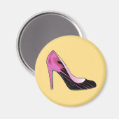 スティレットのポンプ、オレンジのホットピンク マグネット (正面/裏面)