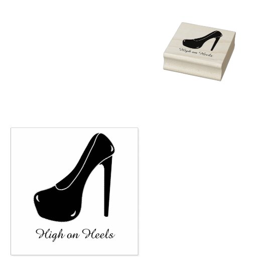 スティレットハイオンヒールパーソナライズされた文字 ラバースタンプ (押印)