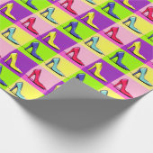 スティレットパンプス，ハイヒールポップ・アートのアート ラッピングペーパー (角)