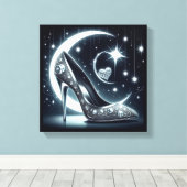 スティレット、ダイヤモンド、月、星とハート キャンバスプリント (インサイチュ (ウッドフロア))