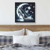 スティレット、ダイヤモンド、月、星とハート キャンバスプリント (インサイチュ (寝室))