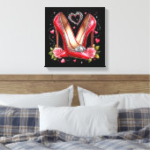 スティレット、バラ、ハート キャンバスプリント (インサイチュ (寝室))