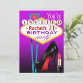 スティレット&リップスティックラスベガスパーティーパープル 招待状 (スタンド正面)