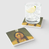 スティングブル先住民アメリカファーストネイションズチーフ ストーンコースター (横)