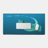 スティングレイが動く！グラデーション青の背景 | デスクマット (キーボード&マウス)