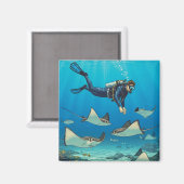 スティングレイでダイビング マグネット (正面/裏面)