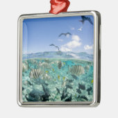 スティングレイを使ったラグーンサファリ旅行 メタルオーナメント (左)