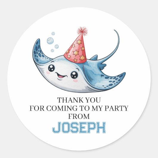 スティングレイバースデーパーティーありがとう ラウンドシール (正面)