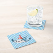 スティングレイバースデーパーティー スクエアペーパーコースター (インサイチュ)