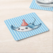 スティングレイバースデーパーティー スクエアペーパーコースター (アングル)